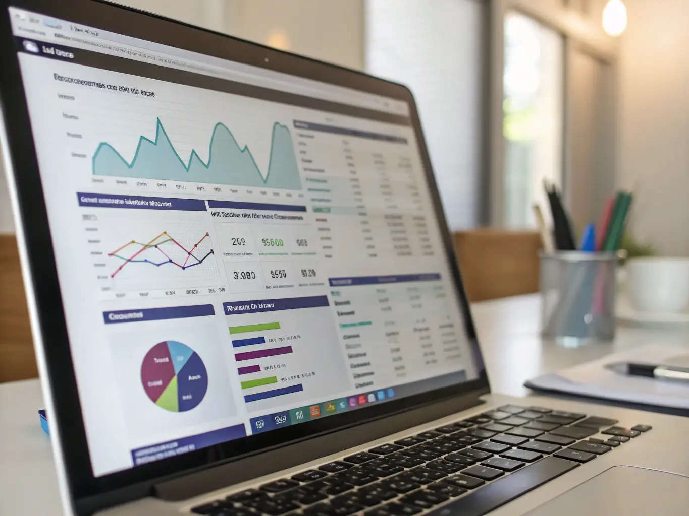 A digital dashboard displaying automated invoices and payment statuses, emphasizing transparent and timely commission payments.