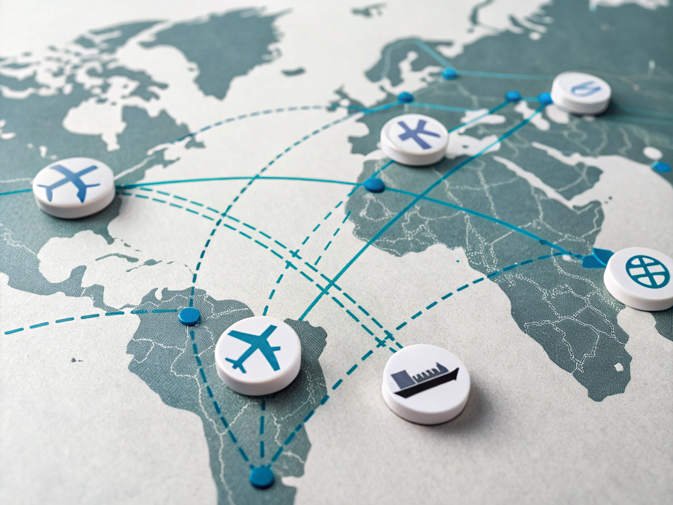 Abstract visualization of a global shipping network