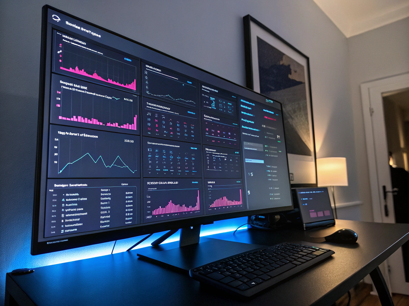 Digital dashboard showing maritime logistics data